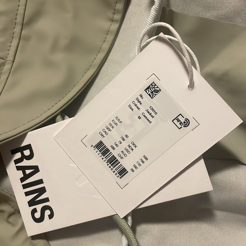NWT RAINS Rain Cement Jacket - Picture 5 of 7